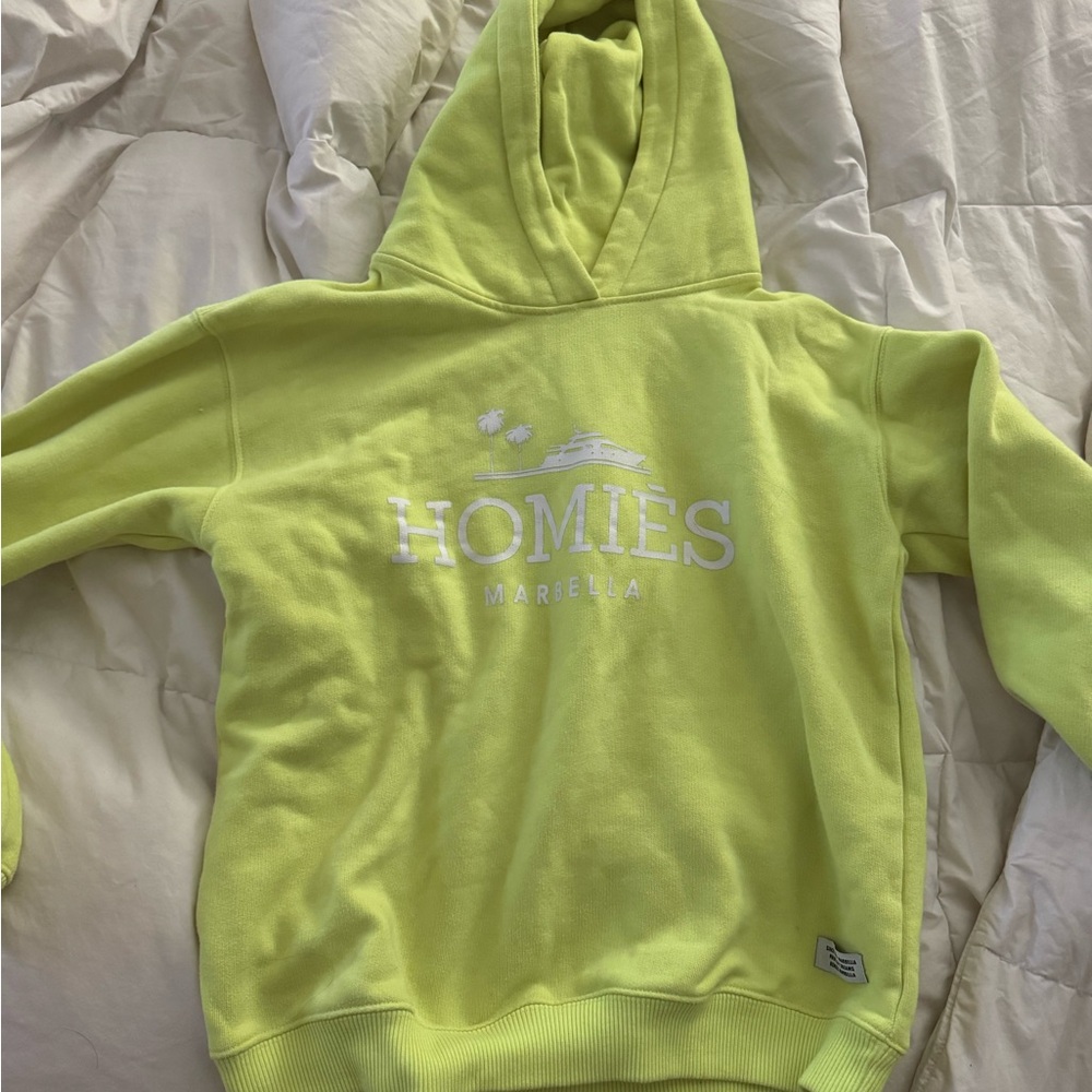Homies Marbella Lime Green Hoodie with White